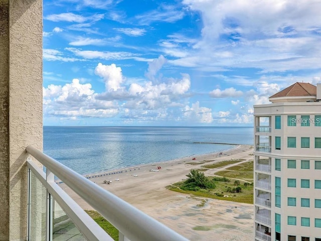 water view with a view of the beach