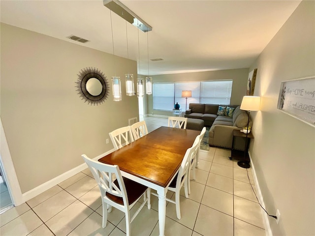 view of tiled dining area