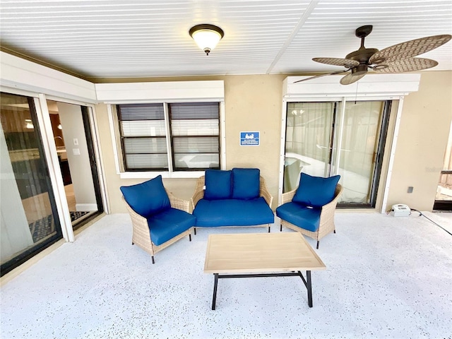 view of patio with ceiling fan