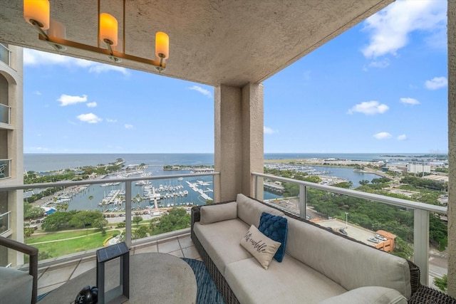 balcony with a water view