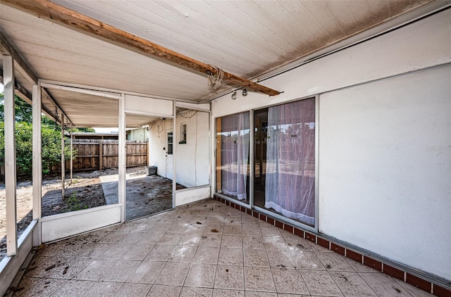 view of unfurnished sunroom