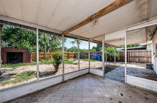 view of unfurnished sunroom