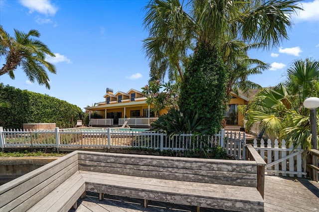 dock area with a pool side deck