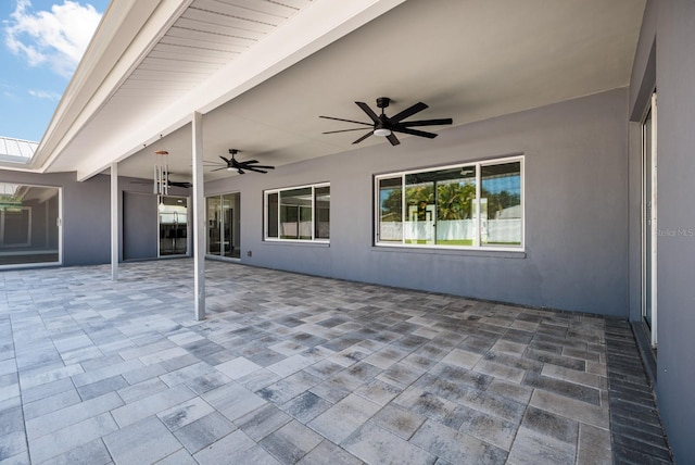 view of patio / terrace featuring ceiling fan