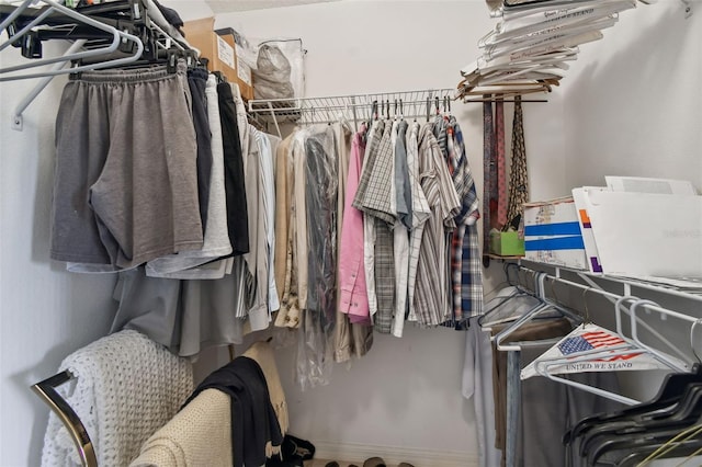 view of walk in closet