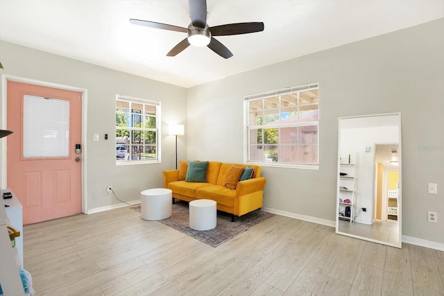 6490 34th Ave N, Saint Petersburg, FL 33710 - sitting room with ceiling fan and light wood-type flooring