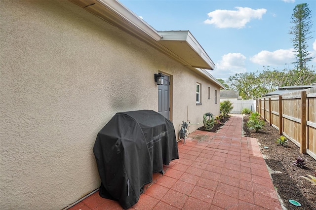 view of patio featuring grilling area