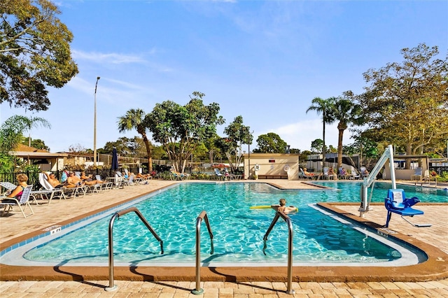 view of pool with a patio area