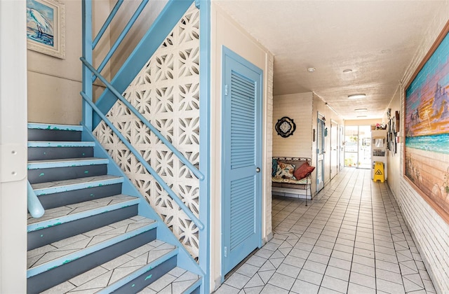 interior space with tile patterned flooring