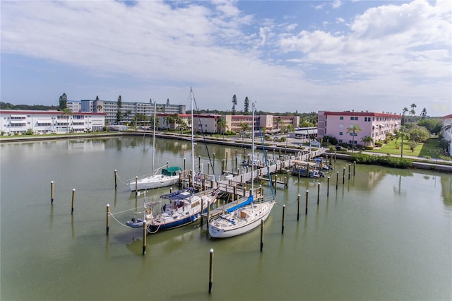 water view with a dock