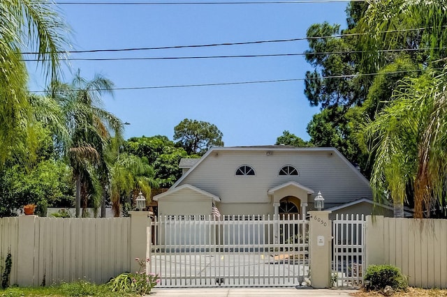 view of front of property featuring a garage