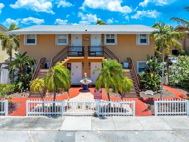 view of front of house featuring central AC unit