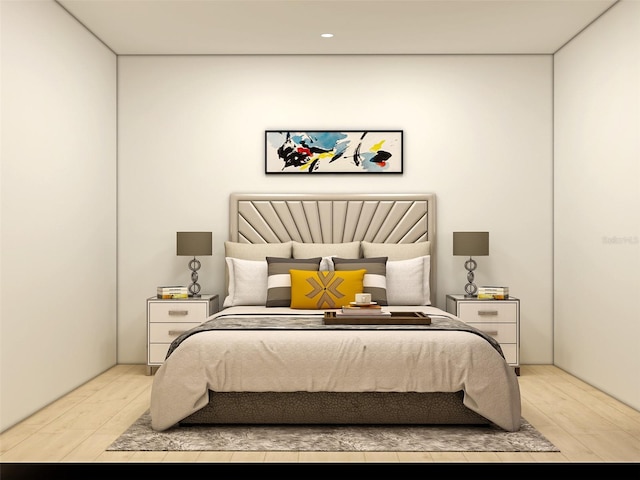 bedroom featuring light hardwood / wood-style flooring