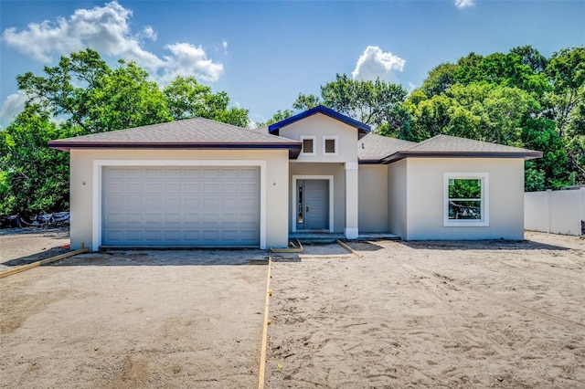 view of front facade with a garage