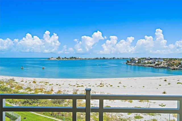 water view featuring a beach view