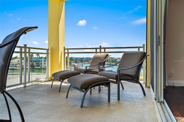 balcony with a water view