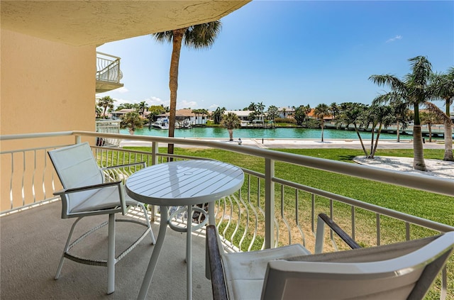 balcony with a water view