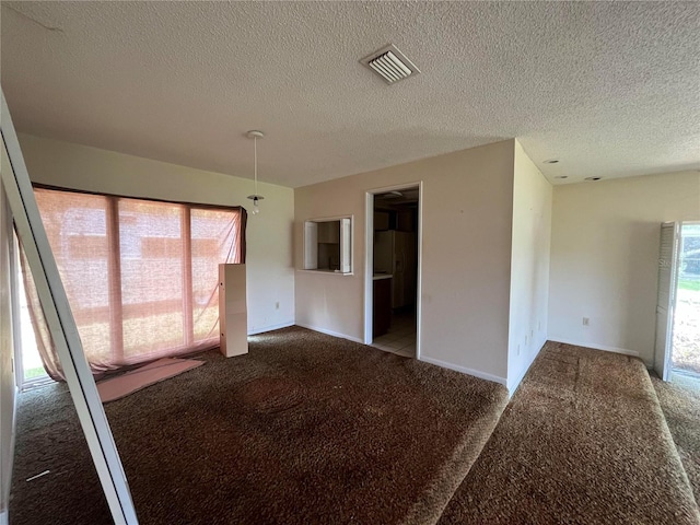 carpeted spare room with a textured ceiling and a wealth of natural light