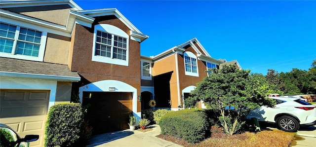 view of property with a garage