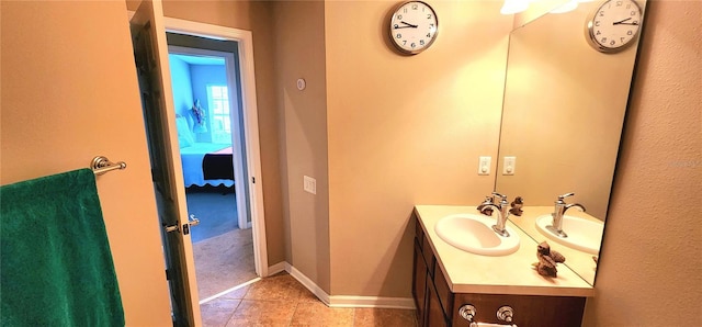 bathroom featuring vanity and tile patterned floors