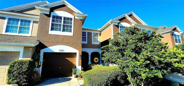 view of property with a garage