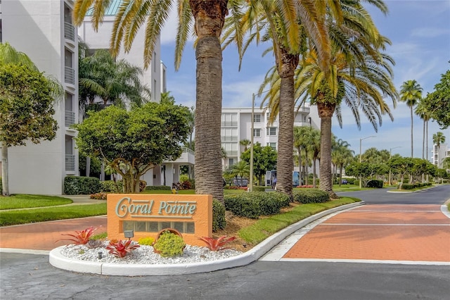 view of community sign