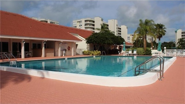 view of pool with a patio area