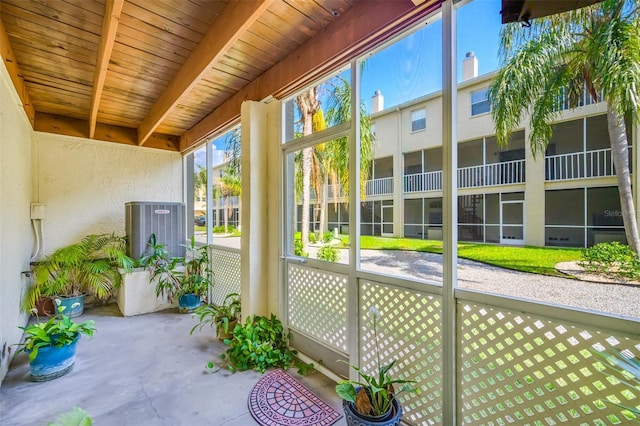 view of unfurnished sunroom