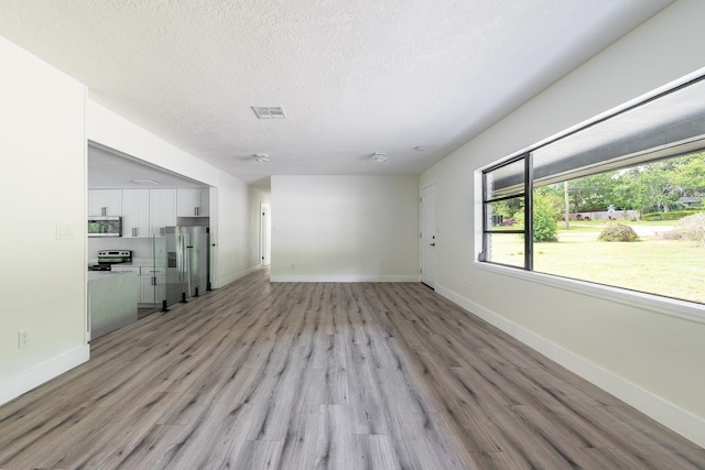 unfurnished living room with light hardwood / wood-style floors