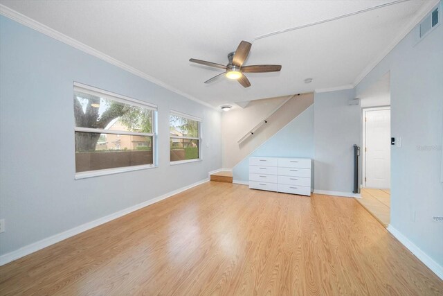 bonus room featuring light wood-type flooring and ceiling fan