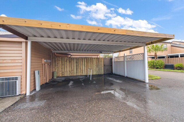 view of car parking featuring a carport