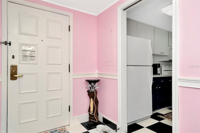 interior space with crown molding