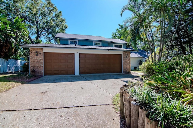 view of front of house with a garage