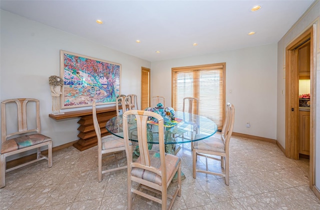 view of tiled dining area