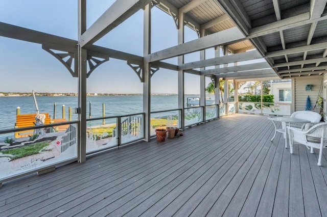 526 Belle Isle Ave, Belleair Beach, FL 33786 - wooden terrace featuring a water view