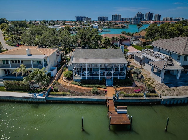 526 Belle Isle Ave, Belleair Beach, FL 33786 - bird's eye view with a water view and a view of city