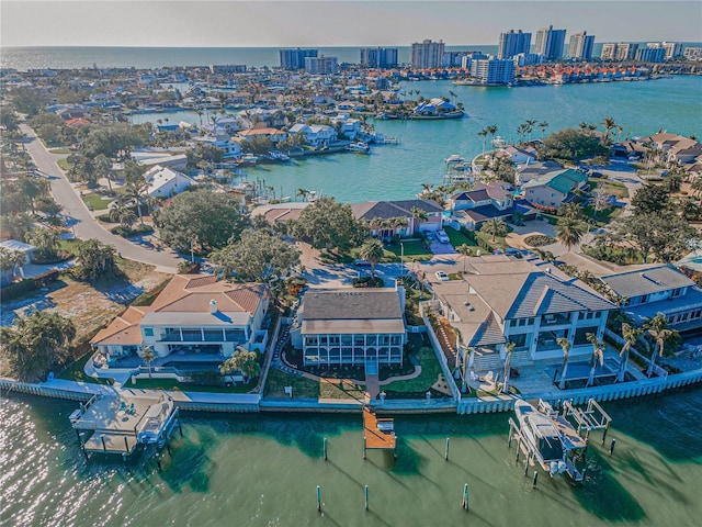 526 Belle Isle Ave, Belleair Beach, FL 33786 - drone / aerial view featuring a city view and a water view