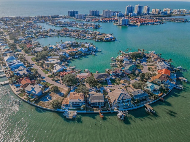 526 Belle Isle Ave, Belleair Beach, FL 33786 - bird's eye view featuring a water view and a view of city