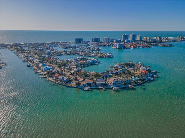 526 Belle Isle Ave, Belleair Beach, FL 33786 - aerial view featuring a water view and a view of city