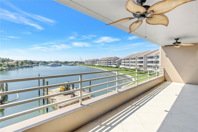 balcony with a water view