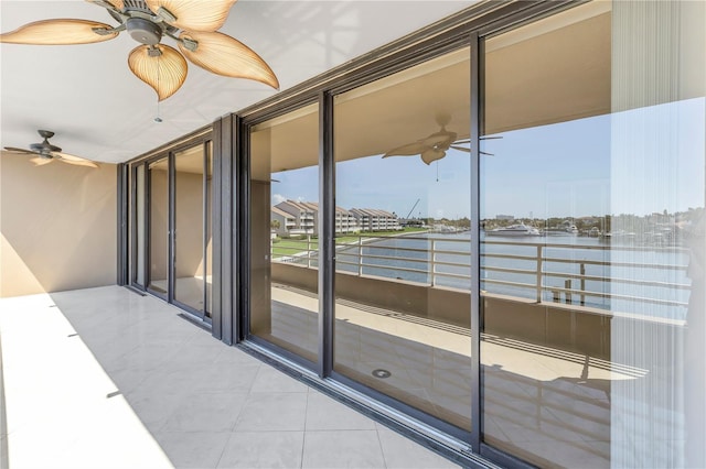 balcony with a water view