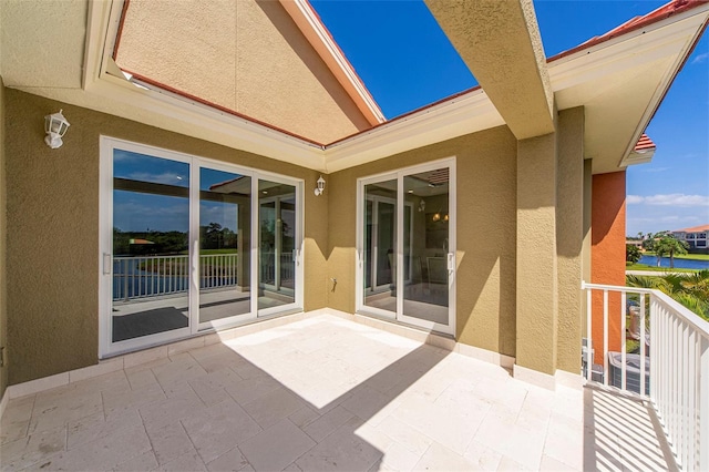 view of patio / terrace with a balcony