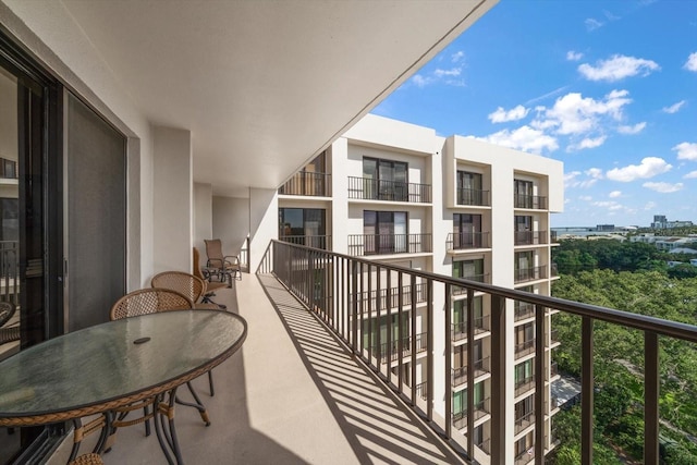 balcony featuring a view of city