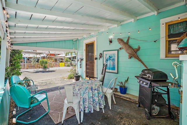 view of patio featuring grilling area