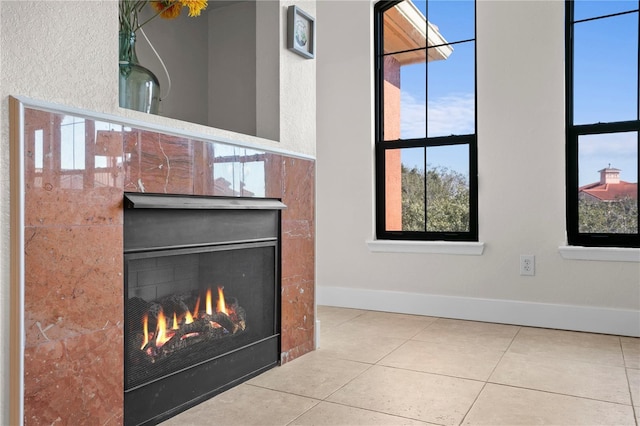 interior details with tile patterned floors