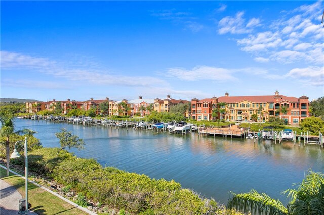 water view with a dock