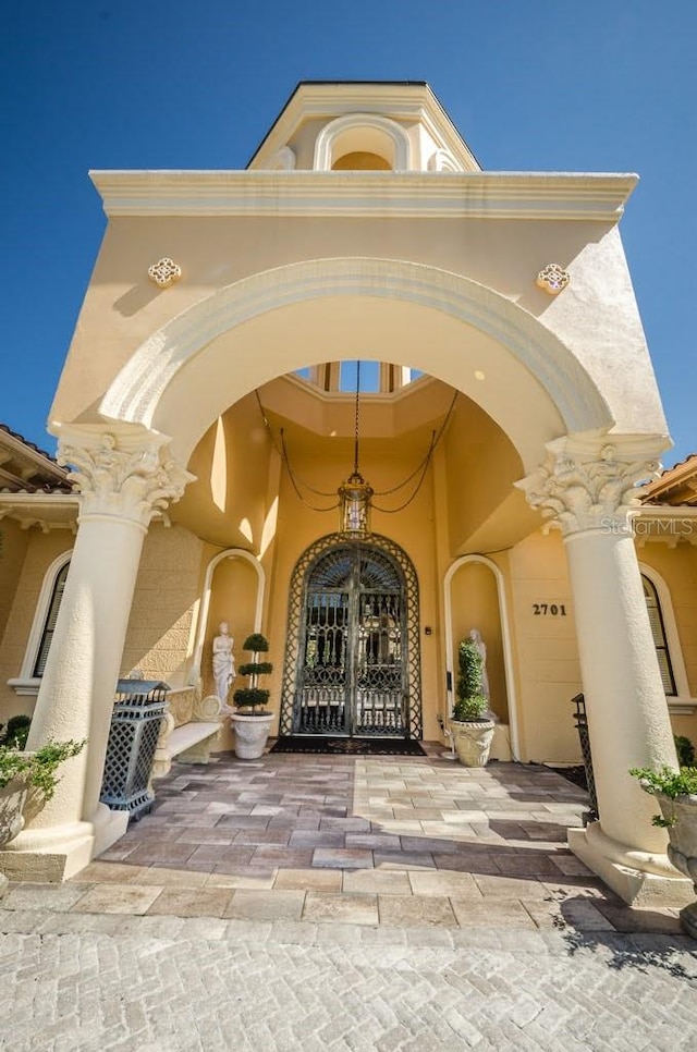 view of exterior entry with french doors