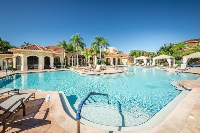 view of pool with a patio