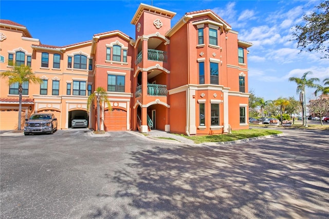 view of building exterior with a garage