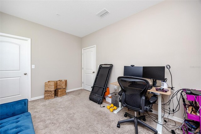 office with light colored carpet